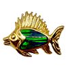 Smiling Sailfish Slide Pendant w/ Black Opal Inlay. Setting: 14K Yellow Gold 
Main Image - 1