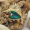 Smiling Sailfish Slide Pendant w/ Black Opal Inlay. Setting: 14K Yellow Gold 
Main Image - 4