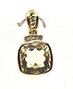 14K Yellow Gold Lemon Quartz and Diamond Pendant. Setting: 14K Yellow Gold 
Main Gemstone: Image - 1