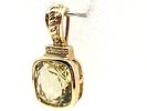 14K Yellow Gold Lemon Quartz and Diamond Pendant. Setting: 14K Yellow Gold 
Main Gemstone: Image - 3