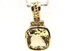 14K Yellow Gold Lemon Quartz and Diamond Pendant. Setting: 14K Yellow Gold 
Main Gemstone: Image - 4