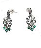 14K White Gold Emerald & Diamond Festoon Earrings. Setting: 14K White Gold 
Main Image - 2