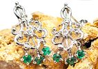 14K White Gold Emerald & Diamond Festoon Earrings. Setting: 14K White Gold 
Main Image - 4