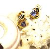 14K Yellow Gold Trilliant-Cut Tanzanite and Diamond Earrings. S etting: 14K Yellow Gold 
Image - 3