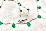 Briolette-Cut Emeralds & Delicate White Gold Ribbon Necklace. Setting: 14K White Gold 
Main Image - 10