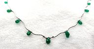 Briolette-Cut Emeralds & Delicate White Gold Ribbon Necklace. Setting: 14K White Gold 
Main Image - 1