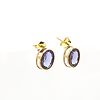 Oval-cut Tanzanite Earrings for Everyday Elegance. Setting: 14K Yellow Gold 
Main Gemstone: Image - 1