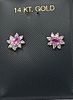 14K White Gold Pink Sapphire and Diamond Halo Earrings. Setting: 14K White Gold 
Main Image - 4