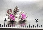 14K White Gold Pink Sapphire and Diamond Halo Earrings. Setting: 14K White Gold 
Main Image - 6