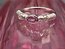 White Gold Pink Sapphire and Diamond Stacker Ring. Setting: 14K White Gold 
Main Gemstone: Image - 4