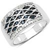 Blue and White Diamond Ring in Sterling Silver. Match this ring with the slide-through blue Image - 2