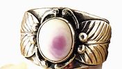 Calvin Mariano Navajo Man's Shiva-Shell Ring .925. Setting: Sterling Silver .925 
Main Image - 4