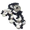 Multi-Strand Black Onyx & Coin Pearl Bracelet. Setting: Sterling Silver .925 
Main Gemstone: Image - 1