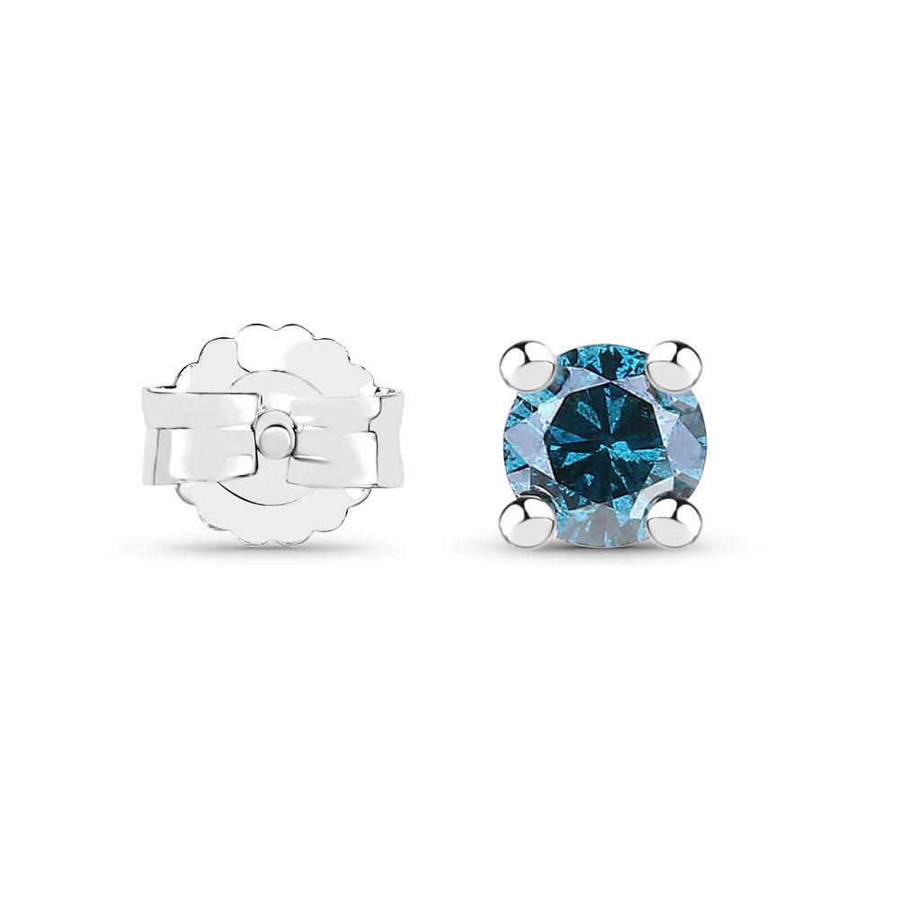 Minimalist Earth-Mined Blue Diamond Stud Earrings. These earrings were created in the minimalist 