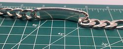 Heavy Sterling Silver ID Bracelet 9". Cast from: Sterling Silver .925 
Length: 9" 
Image - 6