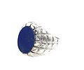 Man's Denim Lapis Ring in Sterling Silver. Setting: Sterling Silver .925 
Main Gemstone: Image - 1