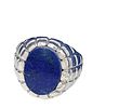 Man's Denim Lapis Ring in Sterling Silver. Setting: Sterling Silver .925 
Main Gemstone: Image - 3