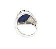 Man's Denim Lapis Ring in Sterling Silver. Setting: Sterling Silver .925 
Main Gemstone: Image - 4