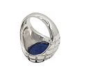 Man's Denim Lapis Ring in Sterling Silver. Setting: Sterling Silver .925 
Main Gemstone: Image - 5