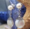 Honora Coin & Drop Cultured Pearl Dangle Earrings. Setting: .925 Sterling Silver 
Main Image - 1