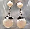 Honora Coin & Drop Cultured Pearl Dangle Earrings. Setting: .925 Sterling Silver 
Main Image - 4