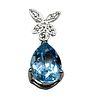 Swiss Blue Topaz & Diamond Butterfly Drop Pendant. Setting: Sterling Silver .925 
Main Image - 1