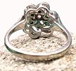 Emerald Cluster Ring with Diamond Swirl Halo. Setting: 10K White Gold 
Main Gemstone: Image - 6