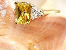 Canary & White Cubic Zirconia 14K Yellow Gold RIng. Setting: 14K Yellow Gold 
Main Image - 3