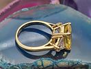 Canary & White Cubic Zirconia 14K Yellow Gold RIng. Setting: 14K Yellow Gold 
Main Image - 7