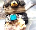 Vintage Shube's Manufacturing Turquoise Man's Ring. Setting: Sterling Silver .925 
Main Image - 2