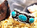 Vintage Turquoise Ring Zin Sun Stamp May Be Pueblo. Setting: .925 Sterling Silver 
Main Image - 2