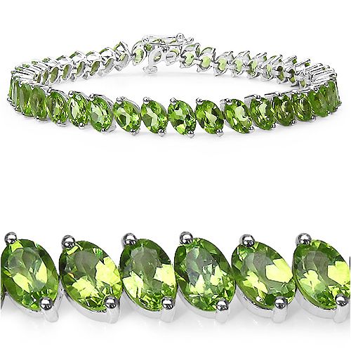 Powerful Verdant Sparkle of Peridot Bracelet .925. Setting: Sterling Silver .925 
Primary 