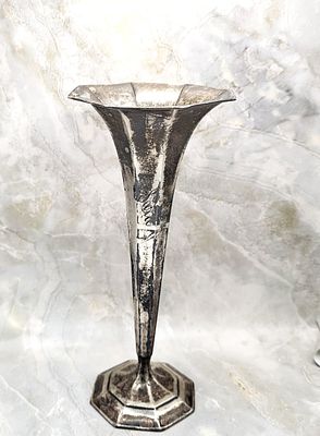 .925 Tiffany & Co. Trumpet Vase 1912 John C Moore Era. Made of: Sterling Silver .925 