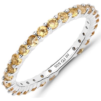 Sterling Silver Stackable Genuine Citrine Ring Band. 25100173 
Setting: Sterling Silver .925 