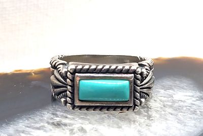 Carolyn Pollock-Relios Turquoise Stacker Ring. Setting: Sterling Silver .925 
Primary 