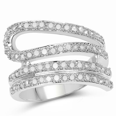 .83 CTW Diamond Spiral Ring. 27100 
Setting: Sterling Silver .925 
Primary Gemstone: 