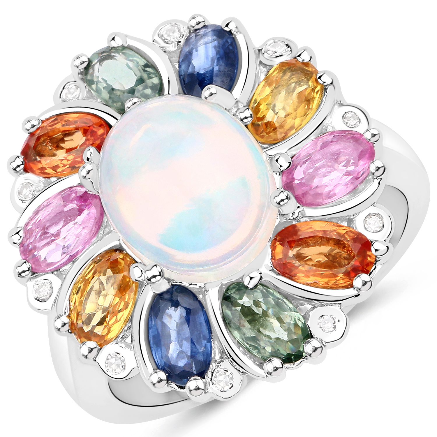 Ethiopian Opal Sapphire, & Diamond Statement Ring