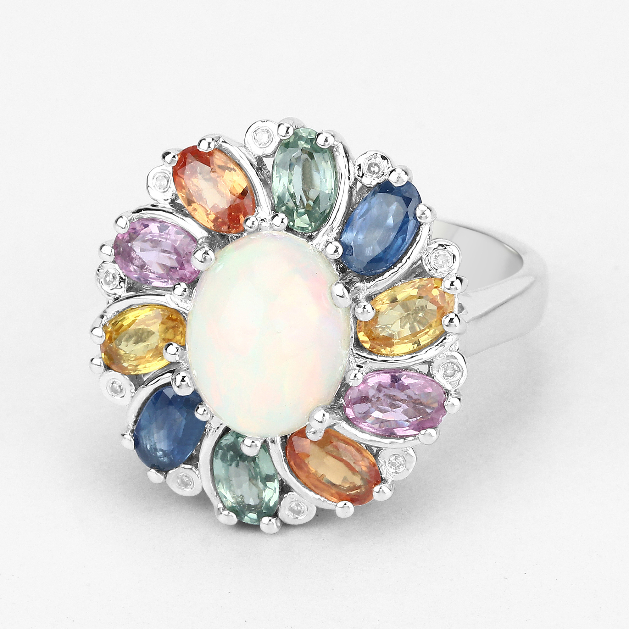 Ethiopian Opal Sapphire, & Diamond Statement Ring