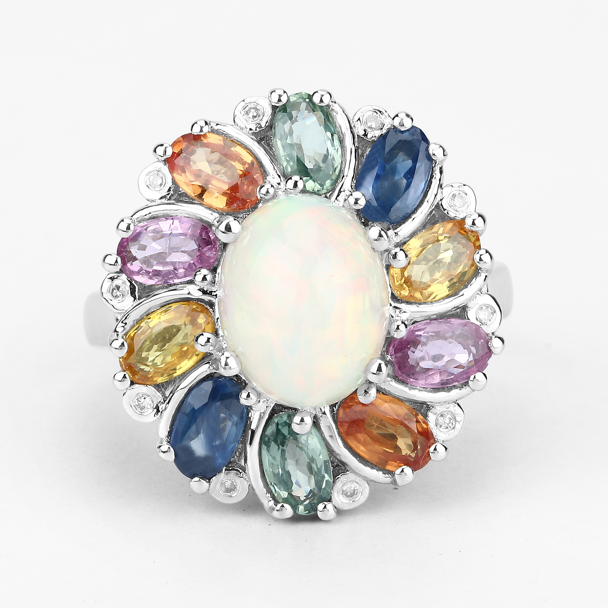 Ethiopian Opal Sapphire, & Diamond Statement Ring