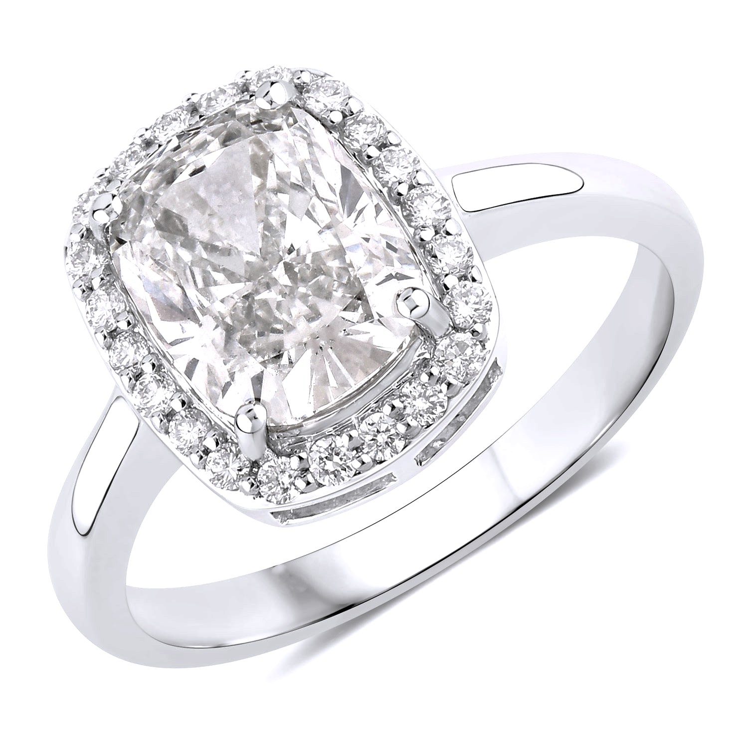 2.74CTW Cushion-Cut Lab Diamond Halo Ring in PLT