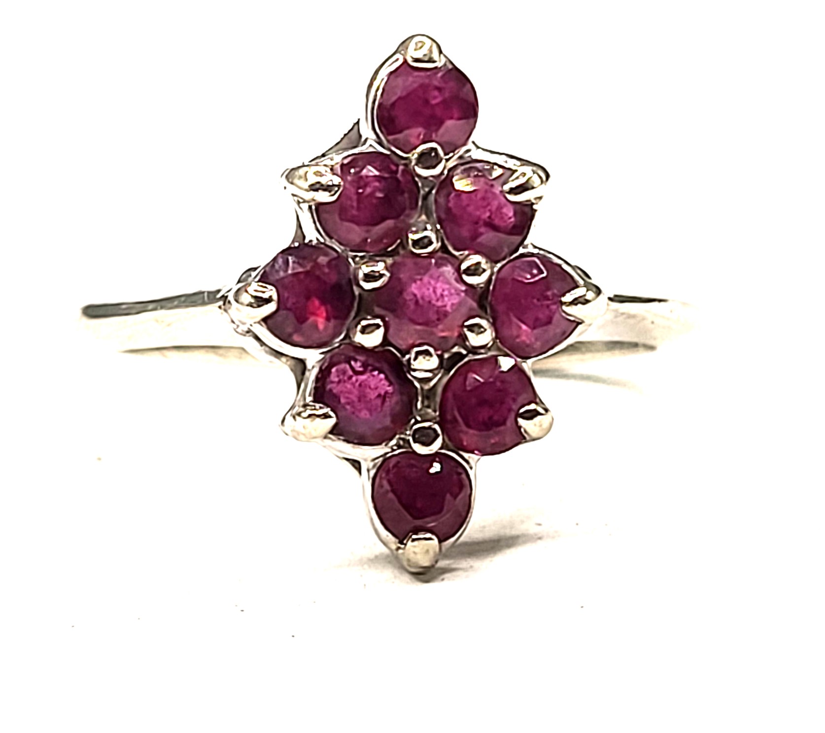Nostalgic Navette Ruby Cluster Ring