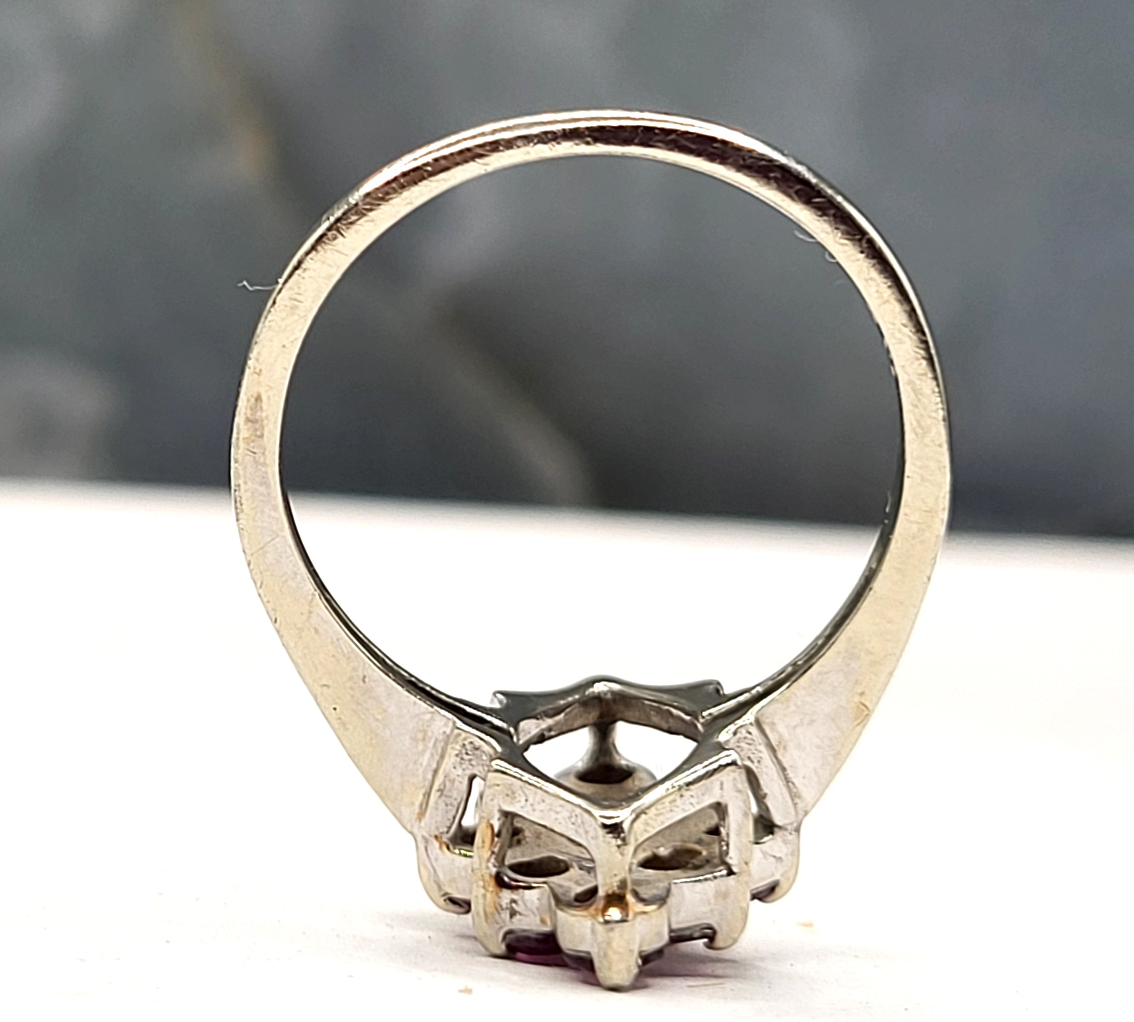 Nostalgic Navette Ruby Cluster Ring
