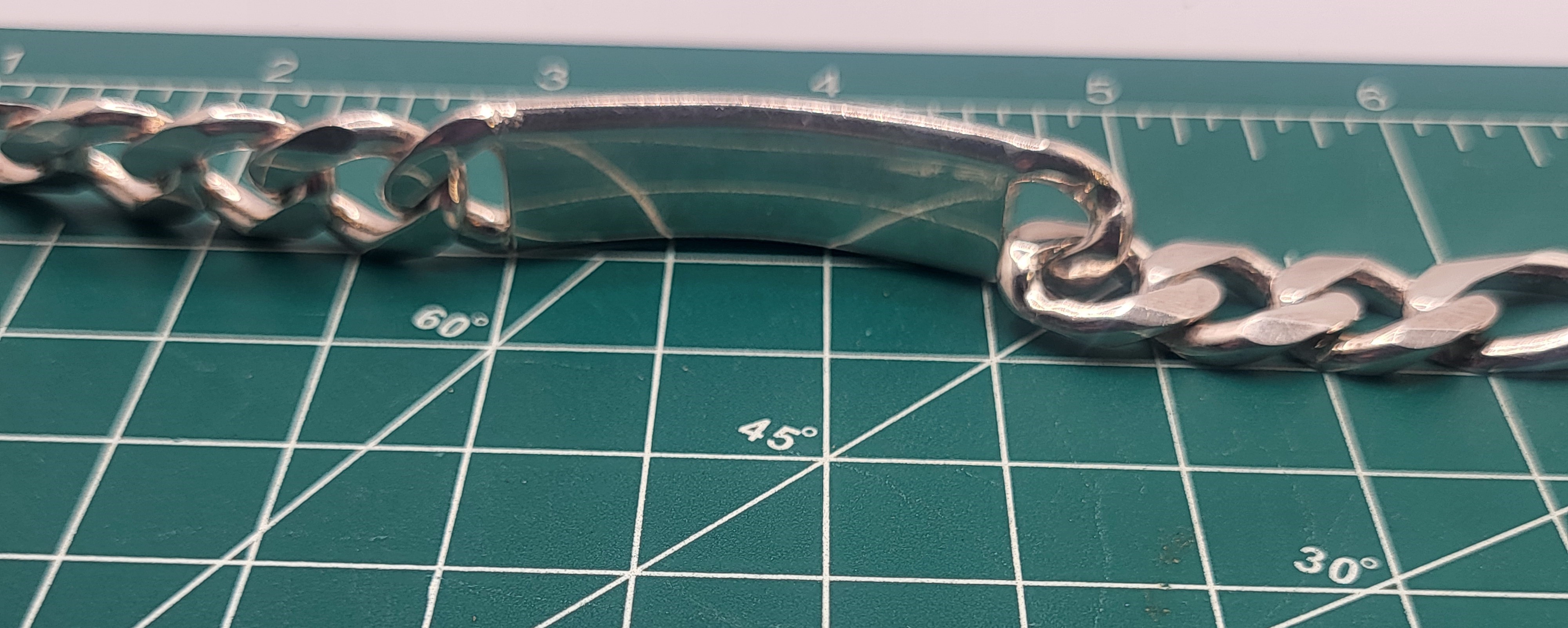 Heavy Sterling Silver ID Bracelet 9"