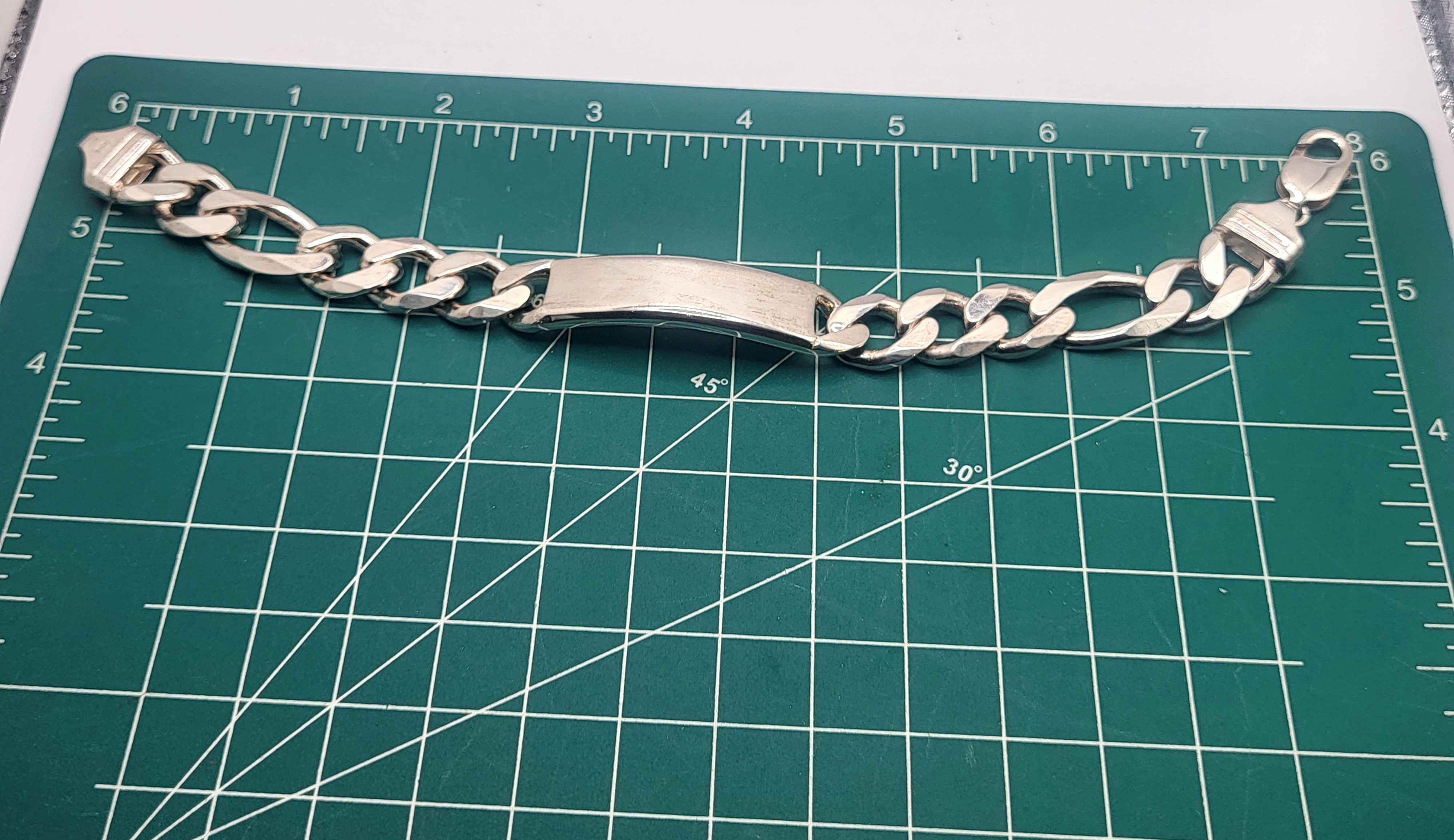 Heavy Sterling Silver ID Bracelet 9"