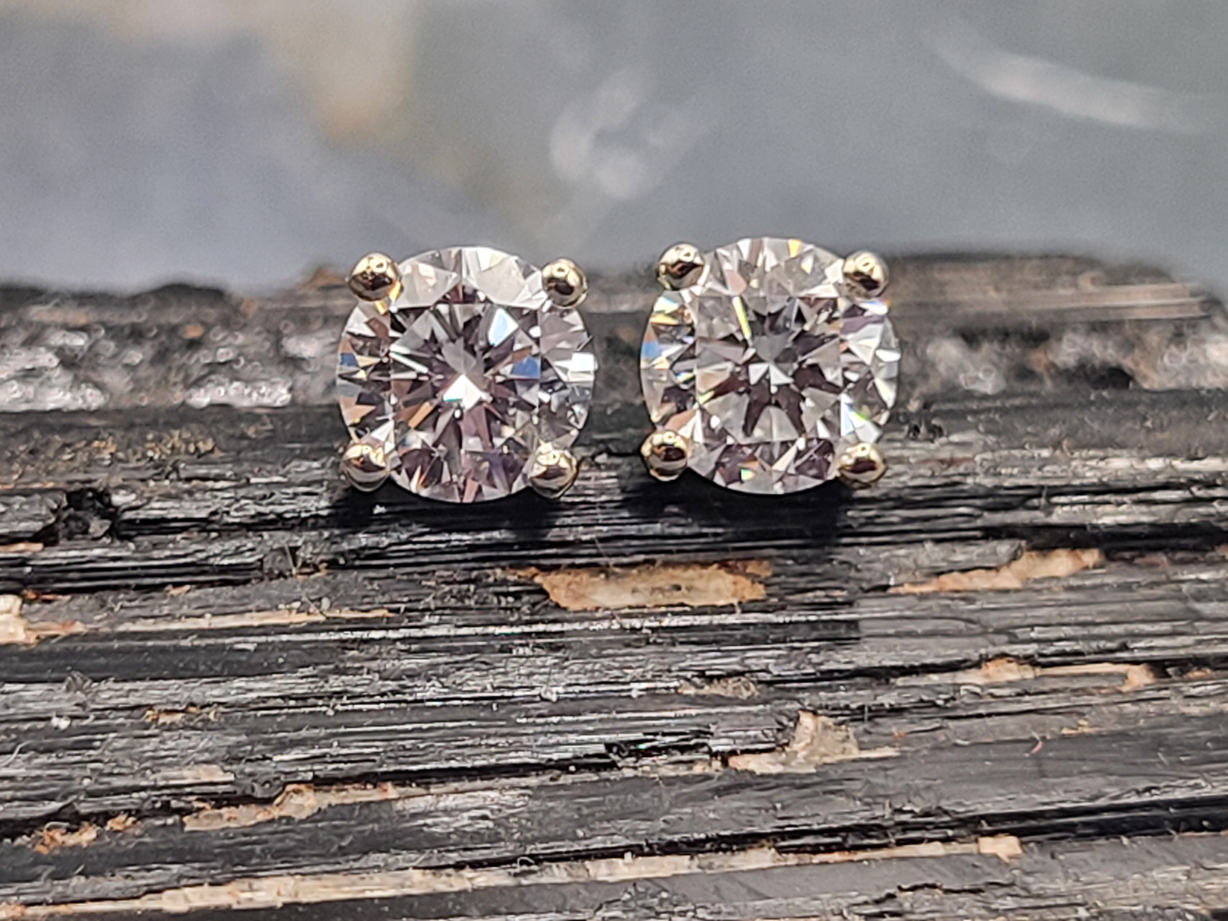 1.03 CTW Lab Diamond Solitaire Earrings 4P-Martini