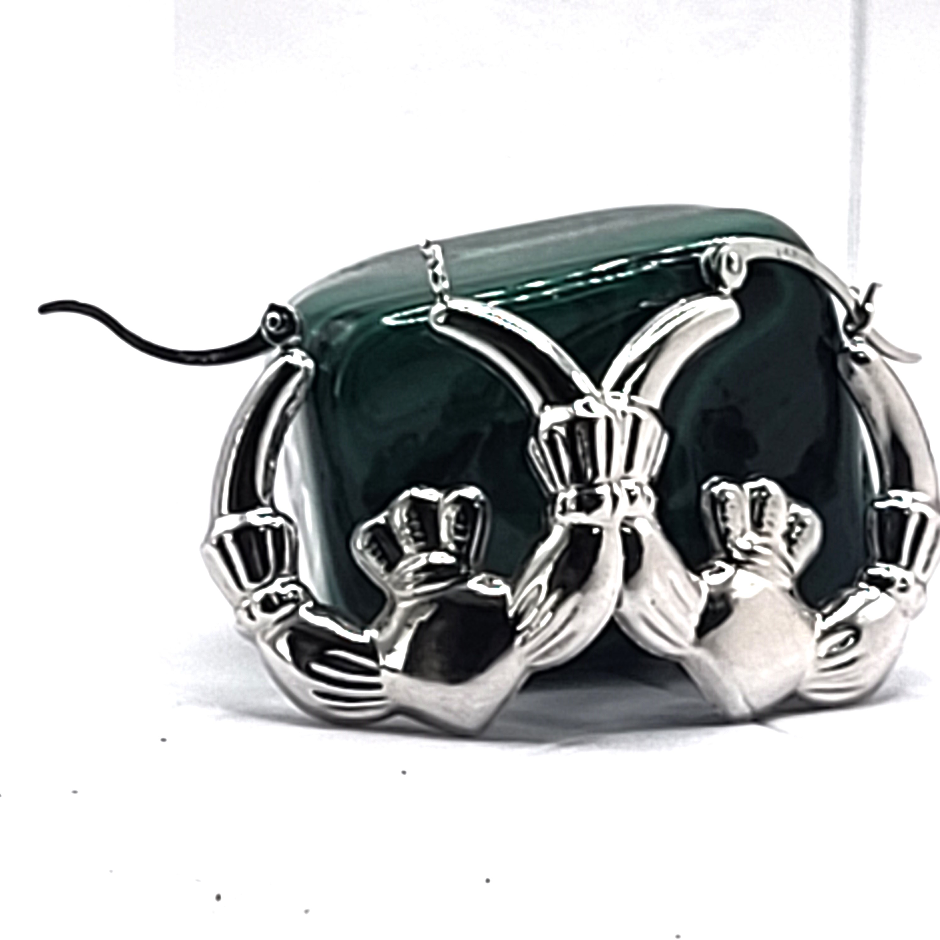 Love of the Irish White Gold Claddagh Hoops