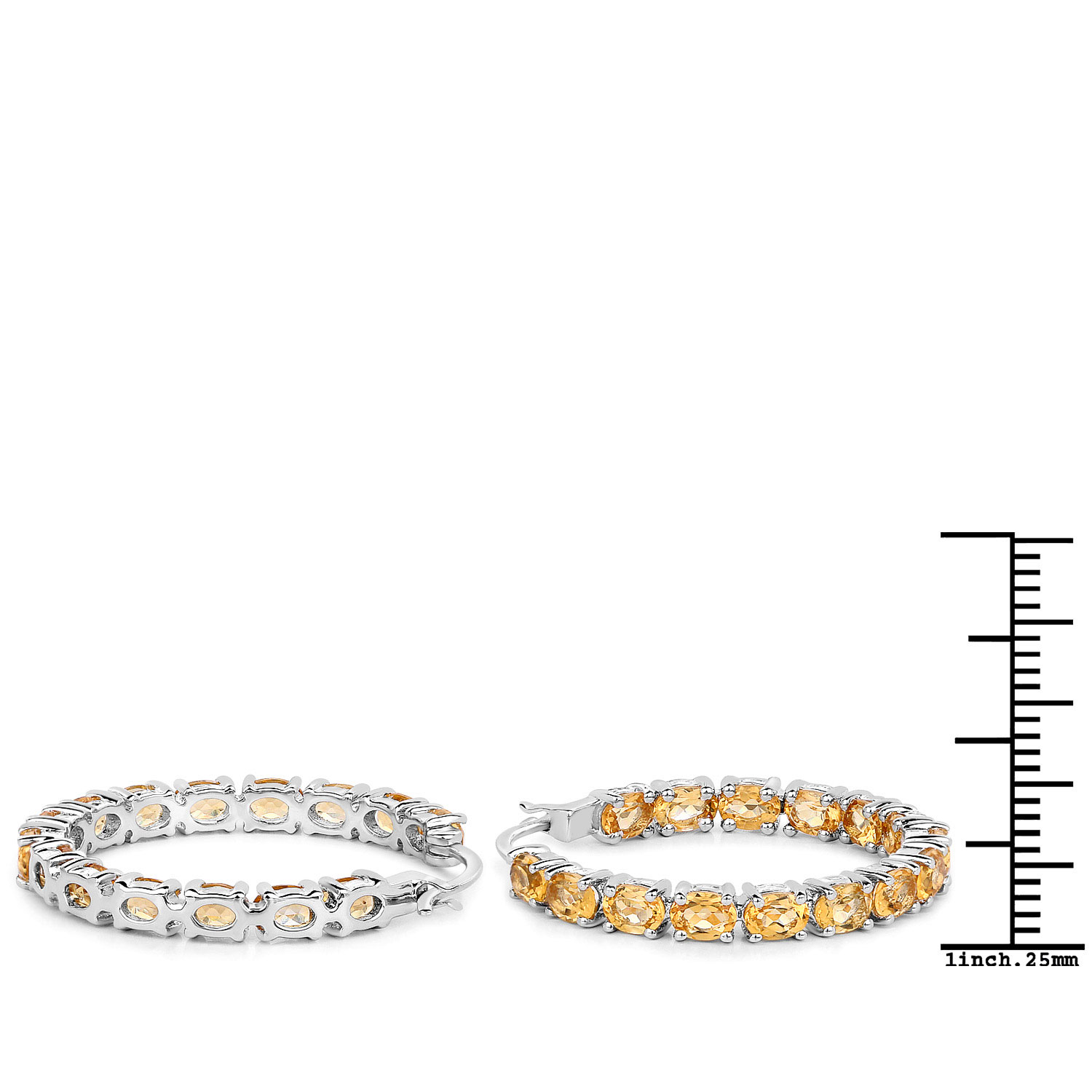 4.80 CTW Genuine Citrine Inside-Out Hoop Earrings