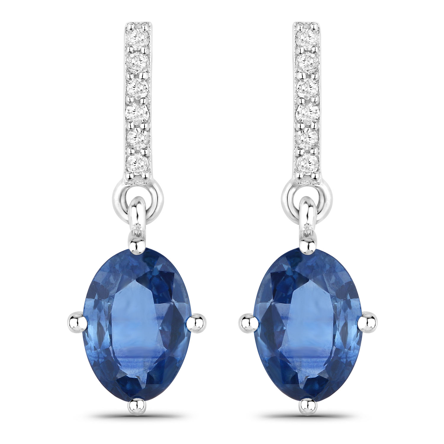 Velvety Elegance Blue Sapphire & Diamond Earrings