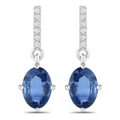 Velvety Elegance Blue Sapphire & Diamond Earrings. 31100132 
Setting: 14K White Gold 
