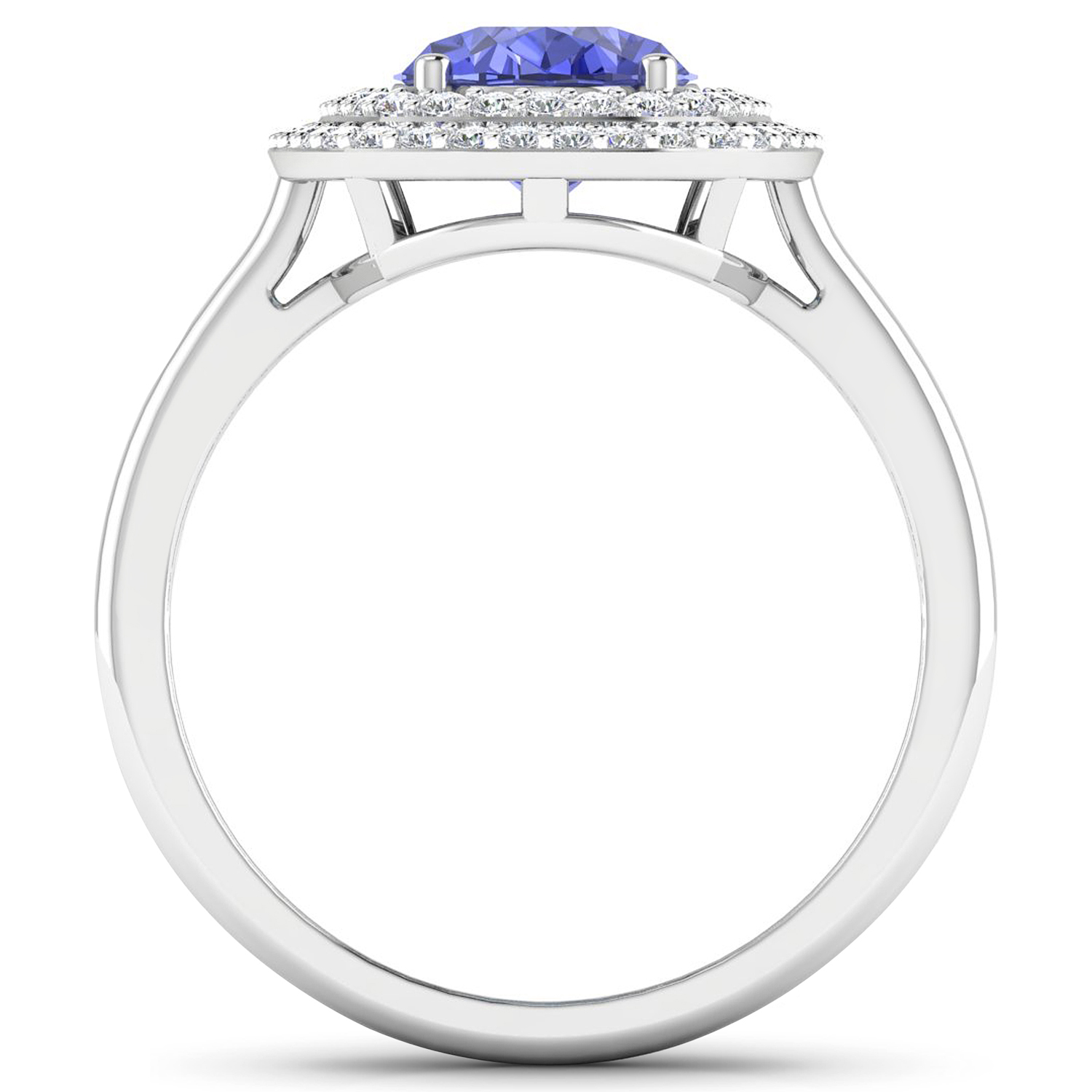 2.02 CTW Tanzanite Diamond 14K Double Halo Ring